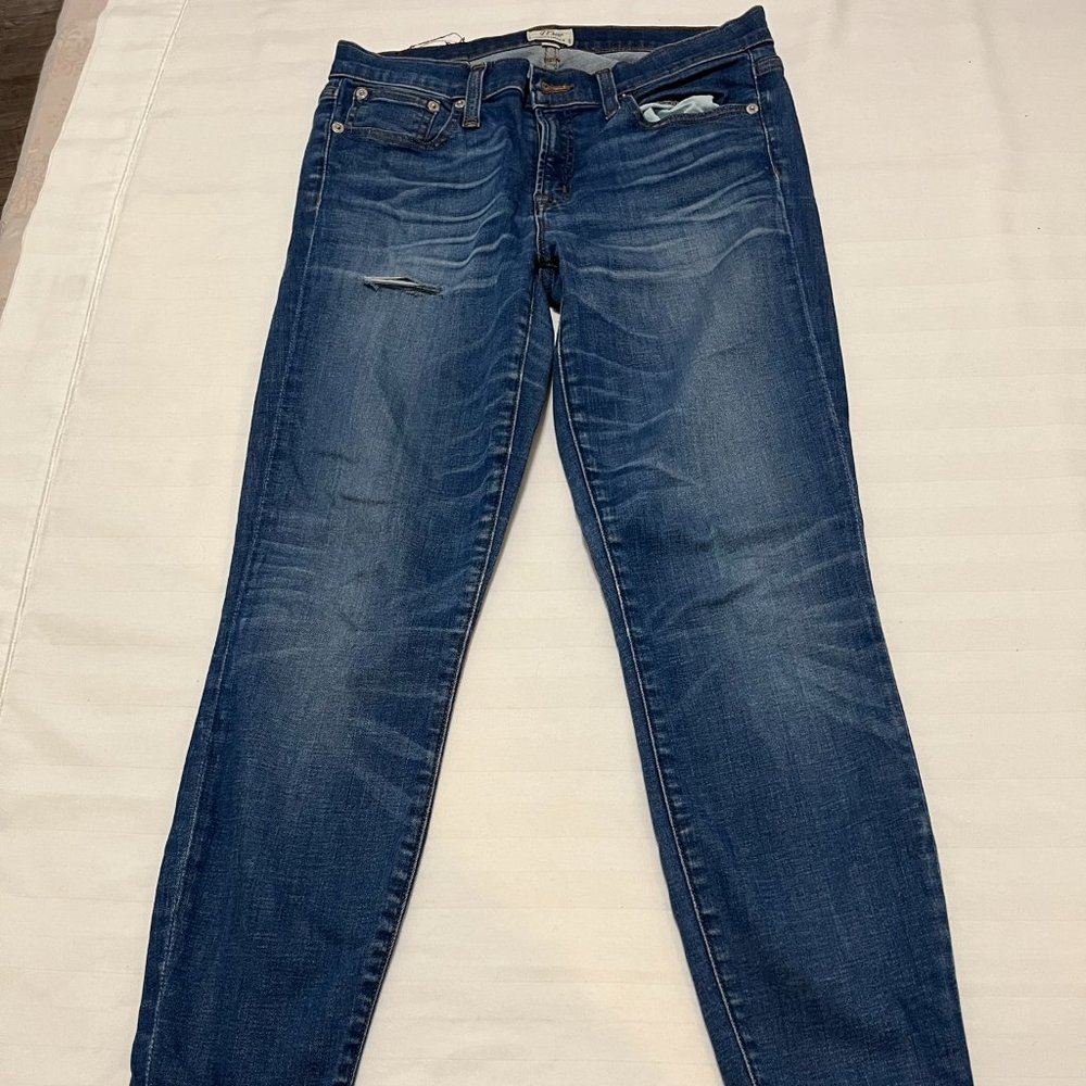 J Crew Toothpick Distressed Jeans Size 28